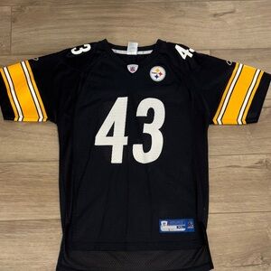 Reebok Pittsburgh Steelers Troy Polamalu #43 youth  mesh home football jersey